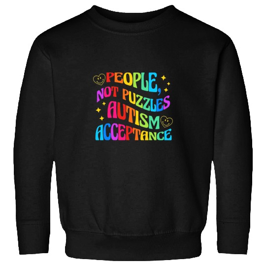 Autism Puzzle Neurodiversity people not puzzles Acceptance retro Sweatshirts