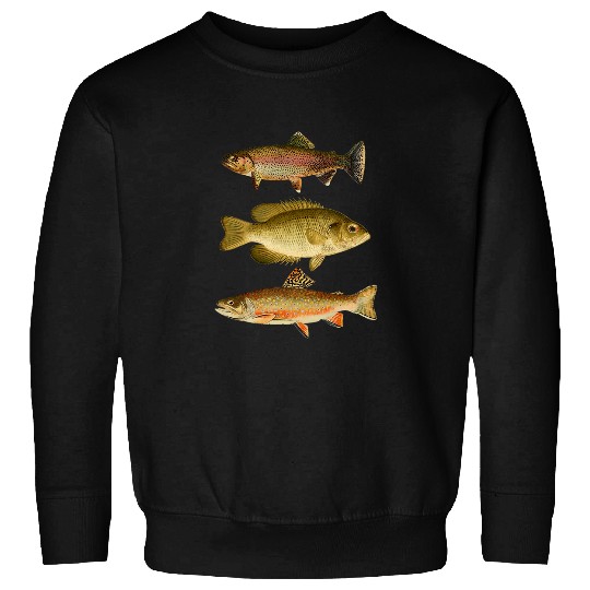 Fishing Fun Freshwater Fish Three Fish Trout Fish Fishing Fisherman Fish Sweatshirts