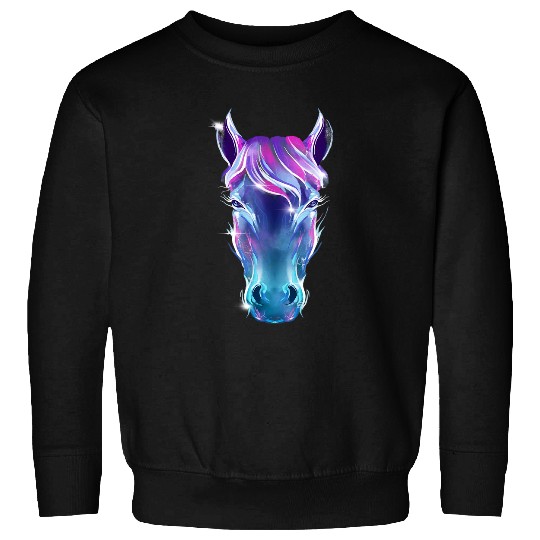 Horse Pet colourful horse motif animal print riding girl Sweatshirts