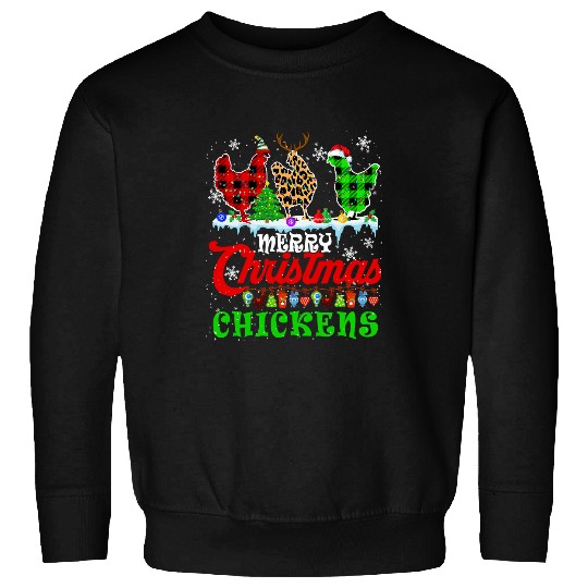 Chicken Pet Merry Christmas Chickens Santa ELF Reindeer Chicken Farmer Sweatshirts