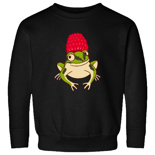 Frog Pet With Raspberry Hat Amphibian Tadpole Frog Lover Sweatshirts