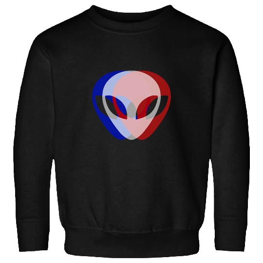 Aliens UFO Trippy alien head for Techno Rave EDM Music Festival Sweatshirts
