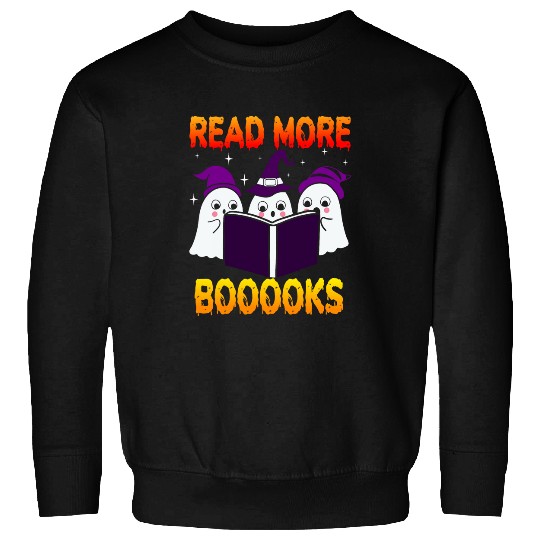 Book Fun Cute ghosts Read More Booooks Teacher Book Library Halloween Sweatshirts