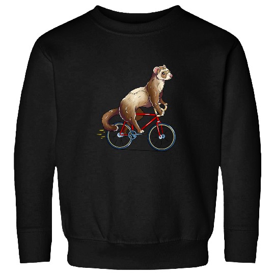 Ferret Pet Riding Bicycle Cute Biker Cyclist Sweatshirts