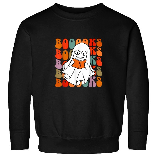 Book Fun Cute ghosts Book Reading Halloween Booooks ghosts Reading Sweatshirts