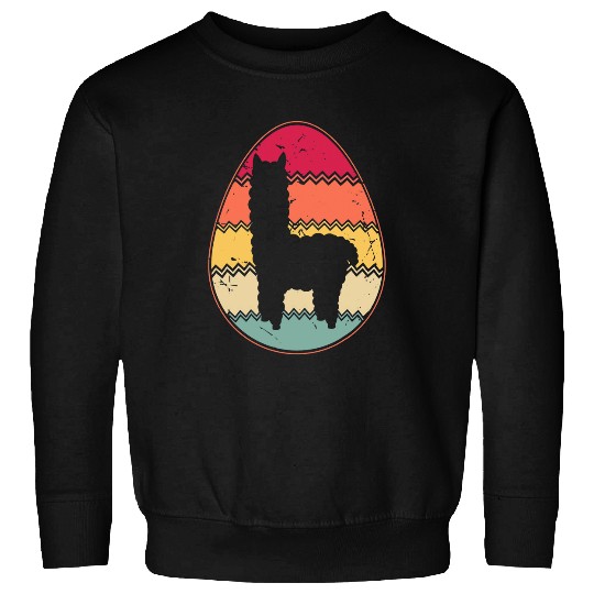 Llama Pet Retro Easter Egg Kids Men Women vintages Easter Sweatshirts