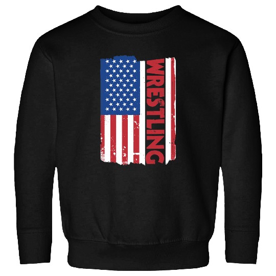 Sport Wrestling Great Wrestling USA Flag Design American Wrestlers Sweatshirts