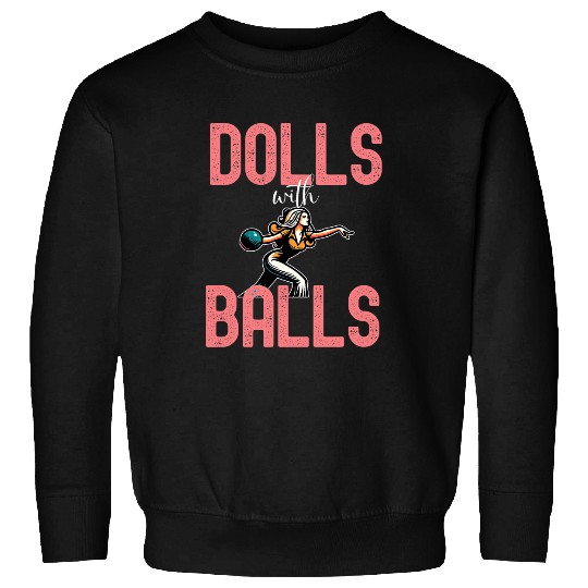 Sport Bowling Dolls With Balls Adult Sexy Team Bowling Women Sweatshirts