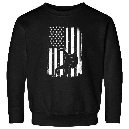 Sport Wrestling Great Wrestling USA Flag Design Wrestler Apparel Sweatshirts