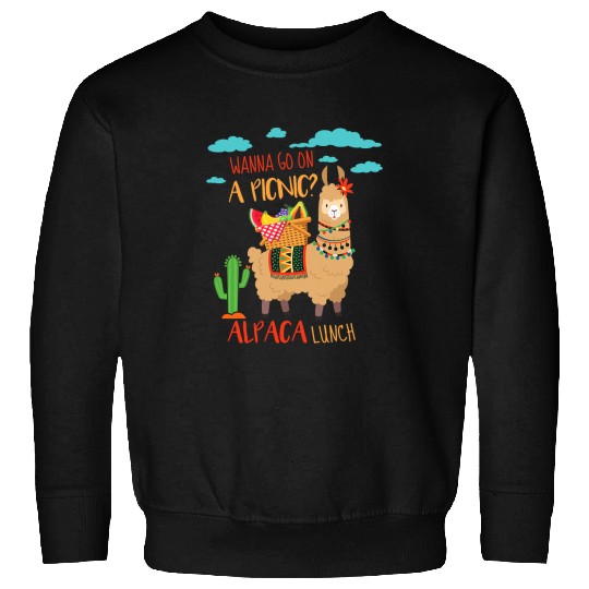 Llama Pet Costume Picnic Adventure Alpaca Picnic Sweatshirts