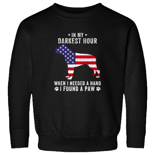 Rottweiler Pet In My Darkest Hour I Found A Paw Funny Rottweiler Dog Owner Sweatshirts