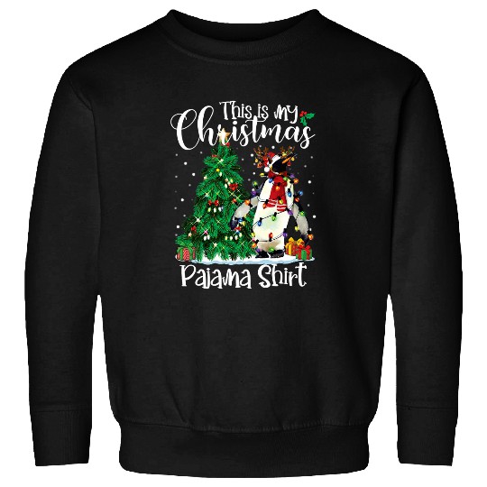 Penguin Pet Christmas Lights Funny Pajama Lover Xmas 450 Sweatshirts