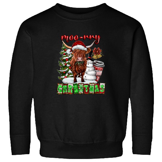 Cow Pet Moorry Christmas Merry Christmas Cow Animals Leopard Sweatshirts