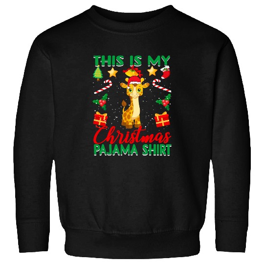 Giraffe Pet This Is My Christmas Pajama  Giraffes Lover Funny xmass Sweatshirts