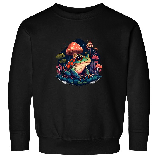 Frog Pet Aesthetic Cottagecore for Frog Lover and Mushroom 4 Sweatshirts