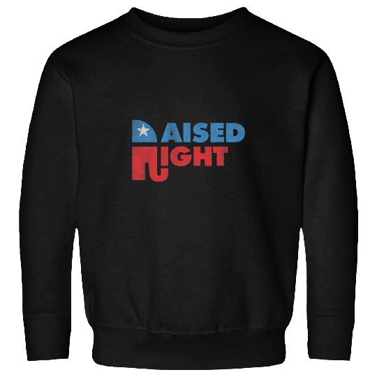 Elephant Mammal Retro Raised Right Republican Sweatshirts