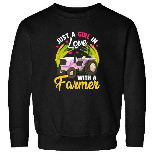 Tractor Fun driving Farmer Wife Girl In Love With a Farmer Tractor Women Farm Sweatshirts