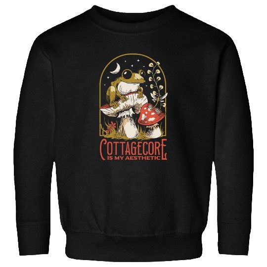 Frog Pet Aesthetic Frog Toad Mushroom Cottagcore Sweatshirts