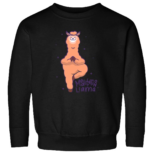 Llama Pet Funny Meditation Llama Alpaca Boy Girl Kids Sweatshirts