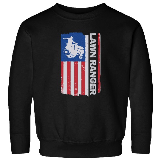 Lawn Mower Fun Ranger Lawnmower American Flag Gardener USA Lawn Mowing Sweatshirts