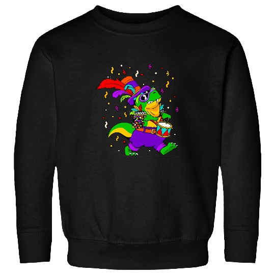 Dinosaur Pet Mardi Gras T rexs Dino Outfit Mardi Graw Kids Boys Girls Sweatshirts