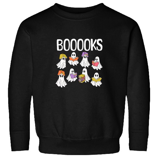 Book Fun Halloween Booooks Cute ghosts Reading Books Librarian Teacher 8 Sweatshirts