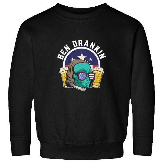 Aliens UFO Ben Drankin 2Alien USA Funny 4th of July Sweatshirts