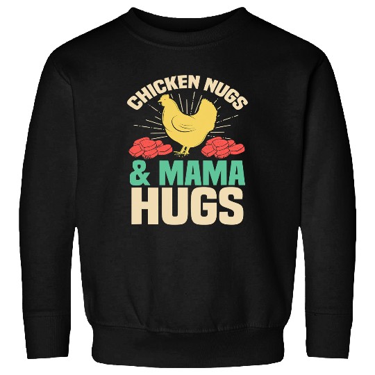 Chicken Pet vintages Graphic Hen Silhouette and Chicken Nuggets Around Sweatshirts