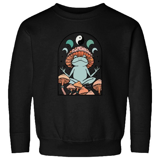 Frog Pet Witchy Goblincore Aesthetic Frog Toad Mushroom vintages Sweatshirts