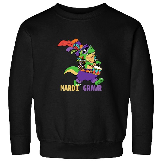 Dinosaur Pet Mardi Grawr T rexs Dinosaur Mardi Gras for Men Kids Boy 3 Sweatshirts