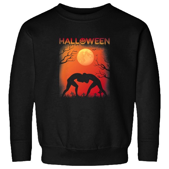 Sport Wrestling Halloween Themed vintages Style Wrestling Halloween Holiday Sweatshirts