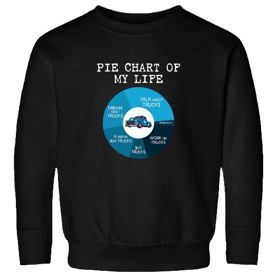 Truck Fun Classic Truck Owner Life Pie Chart vintages Hot Rod Trucker Sweatshirts