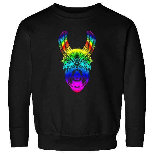 Llama Pet Rainbow Gradient Style Mandala Alpaca Sweatshirts