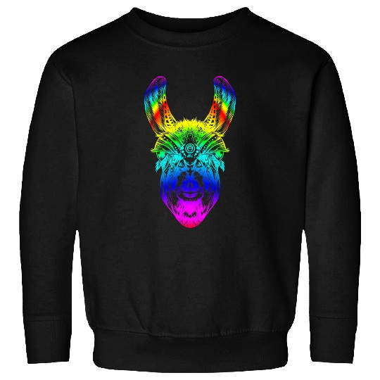 Llama Pet Rainbow Gradient Style Mandala Alpaca Sweatshirts