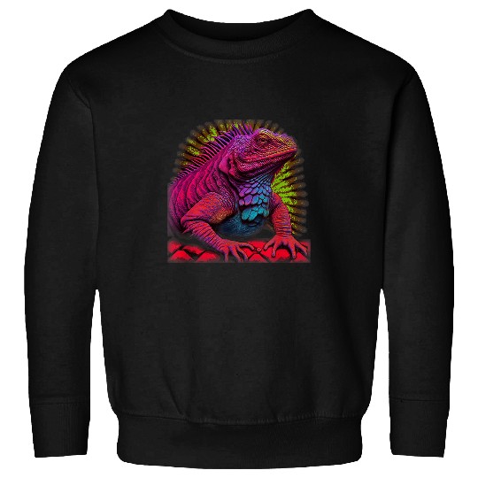 Iguana Pet Lover PsychedelciaScarlet And Violet Iguana Brick Sweatshirts