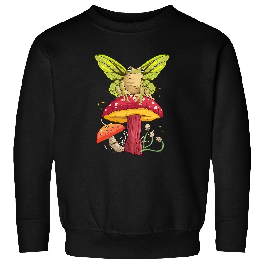 Frog Pet Aesthetic Cottagecore Frog Mushroom Fungi Fairycore Sweatshirts