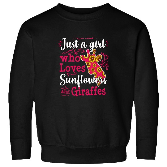 Giraffe Pet Funny Girl Loves Giraffes Sunflowers Lover Female Gift Her Sweatshirts
