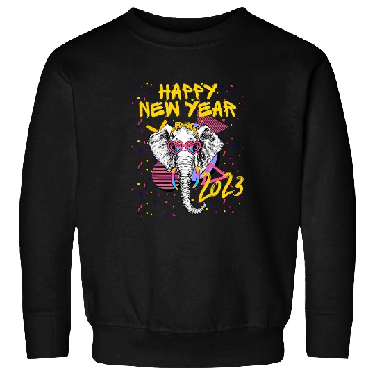 Elephant Mammal Happy New Year NYE Party Funny Happy New Year Sweatshirts