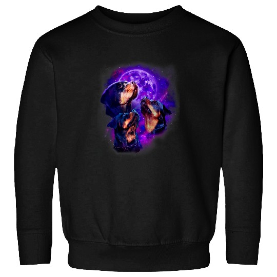 Rottweiler Pet Howling at the Moon  Rottweiler Sweatshirts
