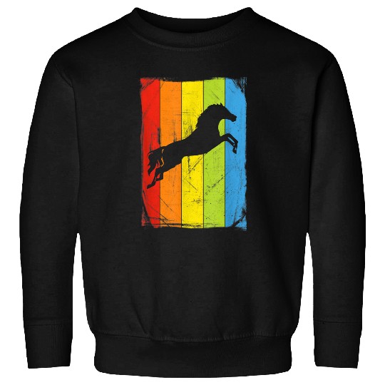 Horse Pet Rainbow Horse Jumping Equestrian Event Cool Graphic Design Sweatshirts