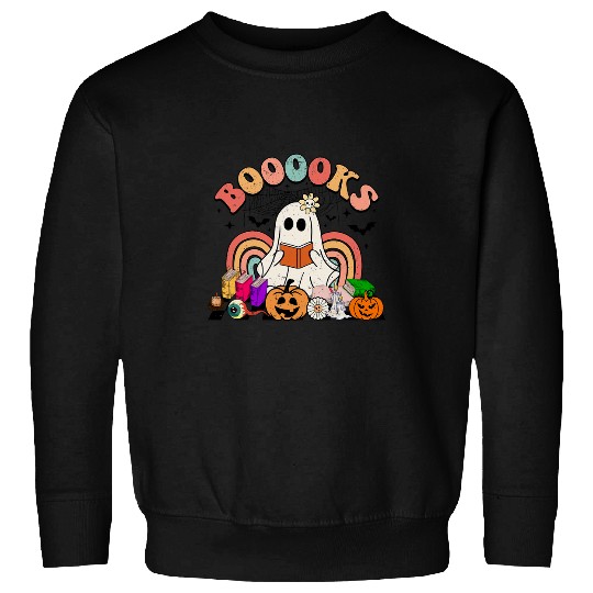 Book Fun cute ghosts book reading teacher school halloween kids Sweatshirts