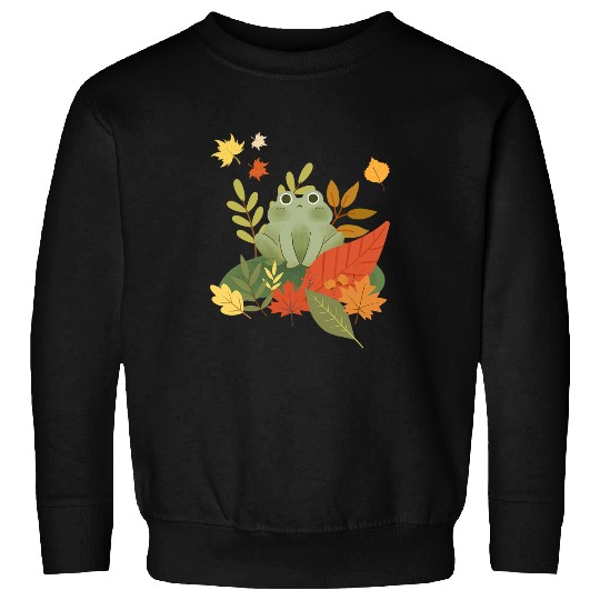 Frog Pet Cute Autumn Frog Fall Autumn Leaf Frog Lover Sweatshirts