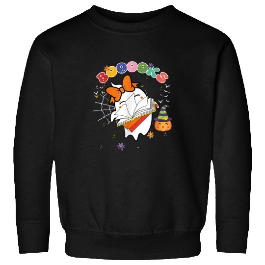 Book Fun cute ghosts book reading teacher school halloween Sweatshirts