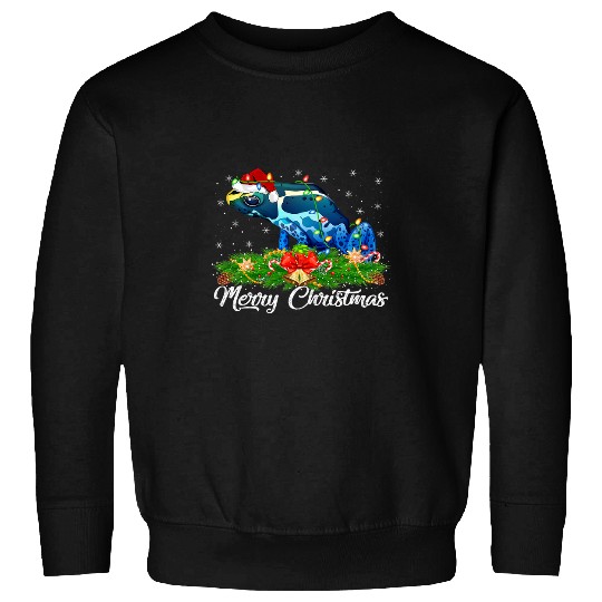 Frog Pet xmass Lighting Matching Santa Hat Poison Dart Frog Christmas Sweatshirts