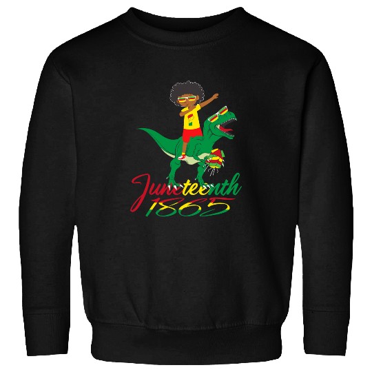 Dinosaur Pet  Black King Riding Trex Dinosaur Juneteenth Festival Sweatshirts