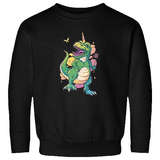 Unicorn Pet Dental Unicorn King TRex with Horn Artwork As Tooth fairy Sweatshirts
