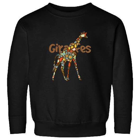Giraffe Pet walk patterned floral art cartoon amazing Sweatshirts