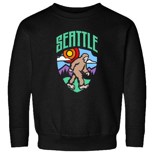 Bigfoot Pet Seattle Bigfoot Pacific Northwest Hiking Bigfoot 80s Nature Sweatshirts