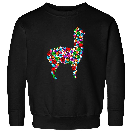 Llama Pet Funny Rainbow Polka Dot Llama International Dot Day Sweatshirts