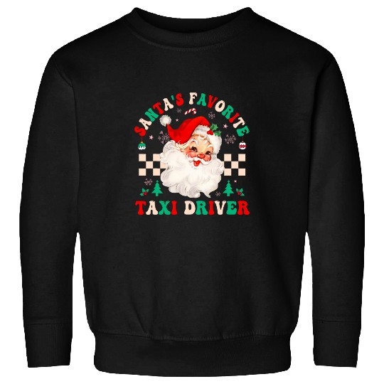 Santas Favorite TAXI DRIVER Funny Groovy Christmas Pajamas Sweatshirts